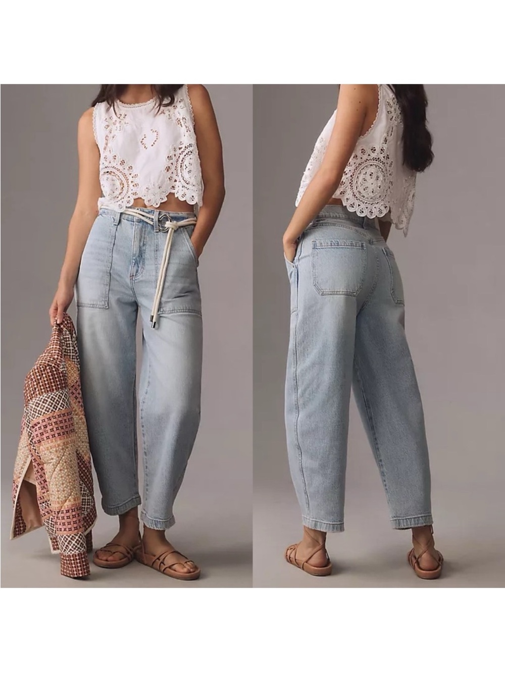 pistola Light Wash Barrel Balloon Jeans